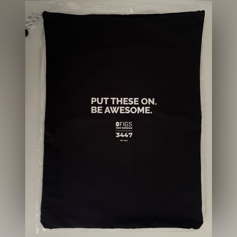 FIGS/New Balance Drawstring Garment/Shoe Bag Unisex Black